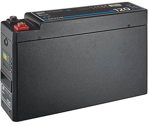 ECTIVE Lithium Versorgungsbatterie Slim - 12V, Bluetooth, LiFePO4 Akku, 120Ah - Solarbatterie, Bootsbatterie, Wohnmobil Batterie, Aufbaubatterie für Wohnwagen, Boot, Camping oder Solaranlage