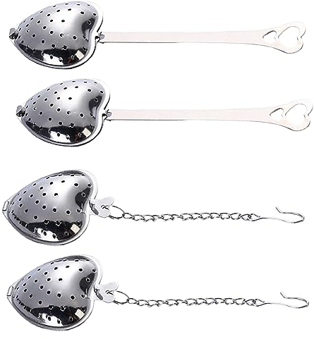 RGZD 4pcs Brühlöffel, Teesieb Löffel Edelstahl, Teeei für Tasse, Teesieb für Loseblatt Tee