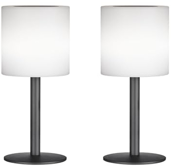 meineWunschleuchte 2er SET Solar Tischlampen 30cm ohne Kabel - mit Fernbedienung dimmbar & RGB