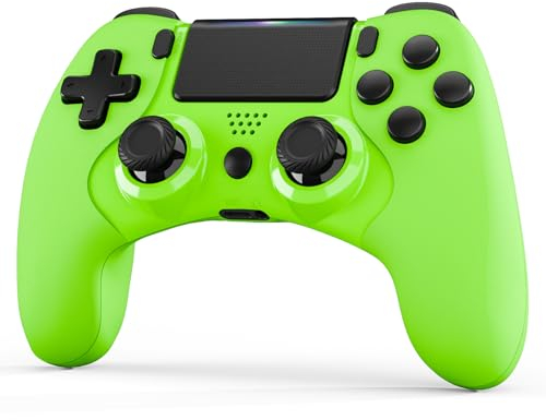 CHEREEKI Wireless Controller für PS4, Game Controller Kompatibel mit PS-4/Pro/Slim Gamepad mit Turbo, Dual Vibration, 6-Achsen Gyro Sensor, Touchpanel, Grün
