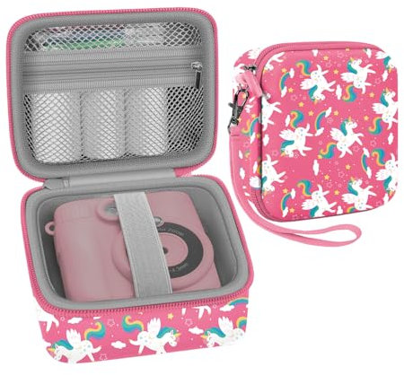 Leayjeen Funda Protectora para Cámara de Fotos Instantánea Infantil Compatible con HiMont/GREENKINDER/TOYOGO/Mulvin, Navidad Cumpleaño Regalos para niños (Solo Funda) Rosa