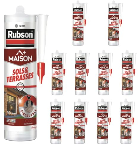 Silikon Grau für Böden und Terrassen - Kleben und Dichten - Überstreichbar - UV-beständig- Geruchslos - Ideal für Risse, Wand-Boden-Anschlussfugen - (12 x 280ml)