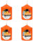 Set de 4 Candele Profumate Frutti Tropicali, Candela Arancia a Colonna Profumada 7x5.7cm, Candela Profumada 24 Ore di Combustione