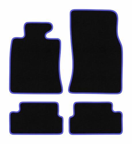 Velours-Fußmatten passend für Mini Cooper II R57 2006-2013, Schwarz-Blau