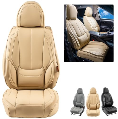 VEVOR Sitzbezüge, Universal-Autositzbezüge für Vordersitze, 6-teiliger Kunstleder-Sitzbezug, vollständig geschlossenes Design, abnehmbare Kopfstütze und Airbag-kompatibel, Autos, Lkws, SUVs