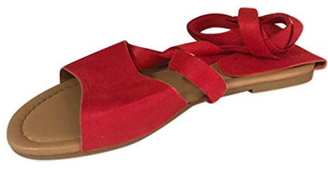 Sandales plates à bride de cheville pour femme - Souple et décontracté - Bout ouvert - Chaussures romaines à enfiler - Sandales de marche pieds nus - Chaussures de rue Y2K - Sandales romaines -