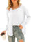 Yommay Cardigan da donna, autunno, inverno, morbido, leggero, a maniche lunghe, casual, con scollo a V, con bottone, A01-bianco., S