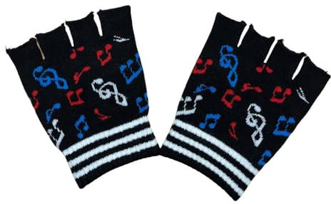 mugesh Handschuhe Notenmix - schönes Geschenk für Musiker (Bunt)