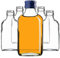 KADAX Petaca de 100 ml, 10 unidades, pequeñas botellas de cristal con tapón de rosca, botellas vacías para rellenar, mini botellas de licor, botellas de licor (azul)