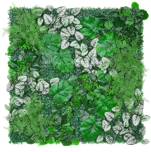 Artificial Wall Panels, 20''x20'' 8p Faux Grass Wall Panels with UV Resistant Leaves, Greenery Backdrop Privacy Screen, Green Grass Wall for Garden Indoor Outdoor Decor Garden Birthday Wedding Decor