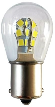 Fengyan Ampoules domestiques, Lot de 20 ampoules LED à pétales 12 V/24 V/48 V BA15S S25 à simple contact, culot plat(Rouge,24V)