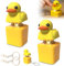 KUWUNG 2Pcs Quacking Duck Fidget Toy, Quacking Ducky Keychain with Colorful Lights, Duck Keyboard fidget toy, duck toy that Quacks, Duck Keyring Fidgets for School/Bag/Office