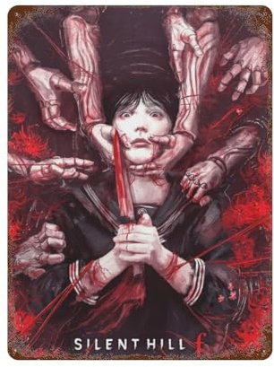 UWASCISF Silent Hill F – Dark Horror, Wanddekoration, Kunst, Metallblechposter, moderne Bar-Dekorationen, 40 x 30 cm