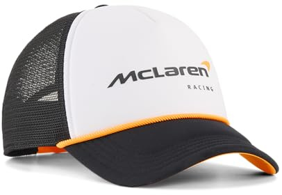 PUMA McLaren F1 Logo Trucker Kappe | McLaren Racing und PUMA-Branding, Gebogener Rand mit Snapback-Verschluss hinten, Offiziell lizenziert