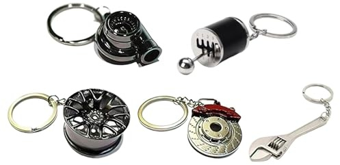 Luwecf 5 Teiliges Autoteile Schlüsselanhänger Set Aus Edelstahl, Leicht Und Verlustsicher