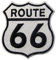 Aufnäher, bestickt, Design: Route 66 Autobahn Verkehrsschild, zum Aufbügeln oder Aufnähen