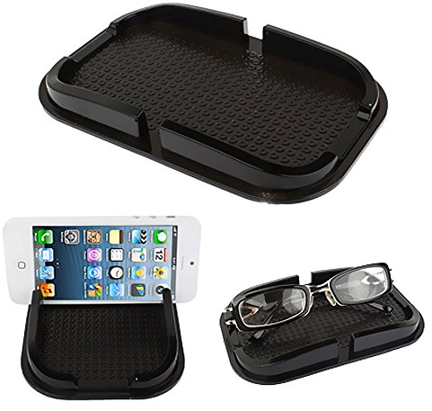 subtel® Universal KFZ Anti-Rutschmatte - inklusive Halterung für Handys, Smartphones, Zubehör etc. (iPhone X 8 7 6S 6 SE 5S 5C 5 4 / Samsung Galaxy S9 S8 S7 S7 Edge S6 S6 Edge/Huawei P10 P9 etc.)