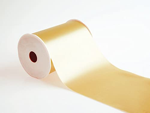 Deco Satinband 25m x 100mm 10cm breit Geschenkband Band Satin Hochzeit Tischläufer (Gold)