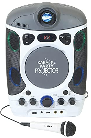 Mr Entertainer Bluetooth Karaoke Machine with LED Projector. Includes 1 x Mic, 2017 CDG Hits Disc+ FREE Xmas CDG