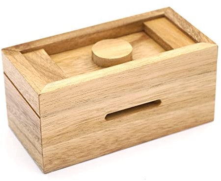BSIRI Ziggurat Chest- Secret Box Brain Teaser Wooden Puzzle Boxes with Hidden Compartments. Ideal Mystery Box, Money Box, Jewelry Box, 3D Puzzle Lock Box, Gift Card, and Money Puzzle Box