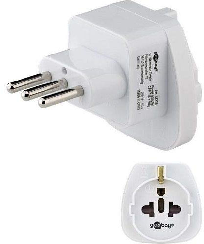 CABLEPELADO Adaptador de Enchufe de Schuko Tipo F a Enchufe Italia Blanco