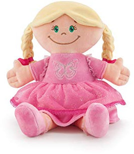 Trudi 64461 - Stoffpuppe Blonde mit Fuchsiakleid cm 24X33X6