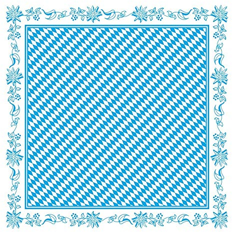 Mank GmbH Airlaid Tischdecke mit PE beschichtet wasserabweisend Mitteldecke für Gastronomie und Feiern 80 x 80 cm 15 Stück Bayern Oktoberfest Blau Weiß kariert