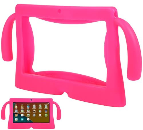 SOLUSTRE 7 Inch Soft Silicone Gel Cover Case for Q88 Kids Children Tablet PC (Rose Red)