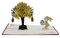design3dkarten® Osterhase unter dem Goldregen, Ostern, Osterei, Ostergeschenk, happy easter, 3d Klappkarte, Pop Up Karte, Glückwunschkarte, Grußkarte, Geschenkkarte