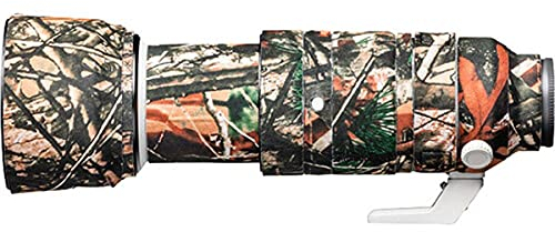 easyCover - Lens Oak - Objektivschutz - Schutz für Ihr Kameraobjektiv - Geeignet für Sony FE 100-400mm F4.5-5.6 GM OSS - Wald Camouflage