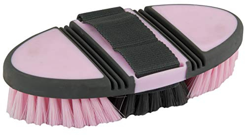 York Pferdebürste Kardätsche Flexi Soft Axel Pferdestriegel Pferdepflege (rosa)