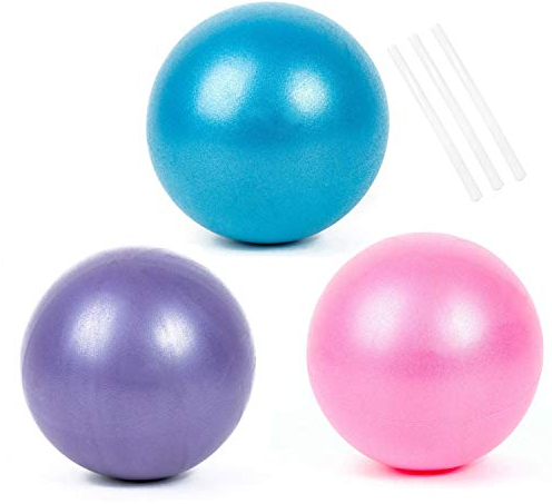 TATAFUN Gymnastikball Klein, 25cm Pilates Ball, Mini fitnessball with Inflatable Straw, Gym Ball für Pilates, Yoga, Therapieball, Heim, Büro