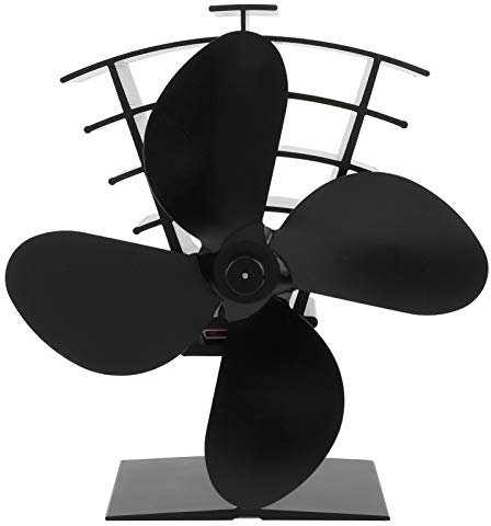 Shopping Pazzo Termoventilatore , Ventilatore Stufa, Accessorio in Ferro 4 Pale con Dispositivo di Sicurezza per Bruciatore a Legna