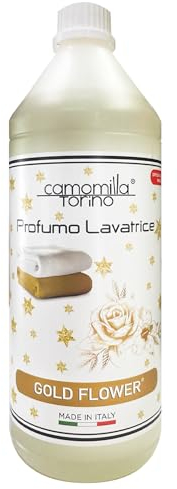 Profumo Concentrato per Bucato Biancheria Lavatrice 1 LT. Linea Preziosa CamomillaTorino in 4 Fragranze Made in Italy. (gold flower)