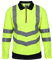 Regatta Professional Mens Hi Vis Long Sleeve Polo Shirt with Reflective Strips - Perfect for Outdoors Workwear Yellow/Navy