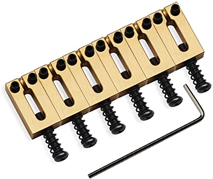 SAPHUE Sella in ottone 6 pz/lotto puro ottone piatto top chitarra ponte selle 10,5 mm per Fender Stratocaster o Telecaster