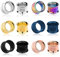 Longbeauty 12er Set Schraub Edelstahl Hollow Flesh Tunnel Plugs 3mm Schwarz Blau Bunt Rosegold Gold Silber