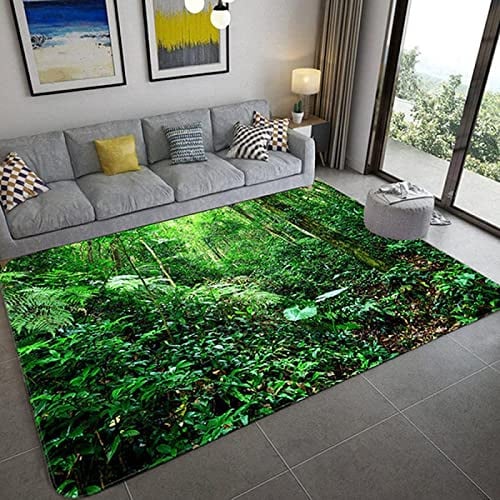 JOKITA Teppich Schlafzimmer Modern Urwald 3D Urwald Wohnzimmer Teppich Urwald Dekoration Carpet rutschfeste Teppiche, 60x120 cm