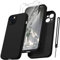 Qasyfanc Coque Protection Caméra pour iPhone 13 avec 2 Pièces Verre Trempé, Housse de Protection Silicone Antichoc Doublure Microfibre Douce Ultra Fine Coque iPhone 13 6.1 - Noir