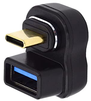 NFHK Magnetischer 10Gbps Typ C-Stecker auf USB3.0-Buchse OTG-Daten-Adapter U-Form, umgekehrt, gewinkelt für Laptop, Telefon