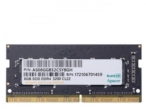 APACER MEMORIA RAM ES.08G21.GSH 8GB/ DDR4/ 3200MHZ/ 1.2V/ CL22/ SODIMM