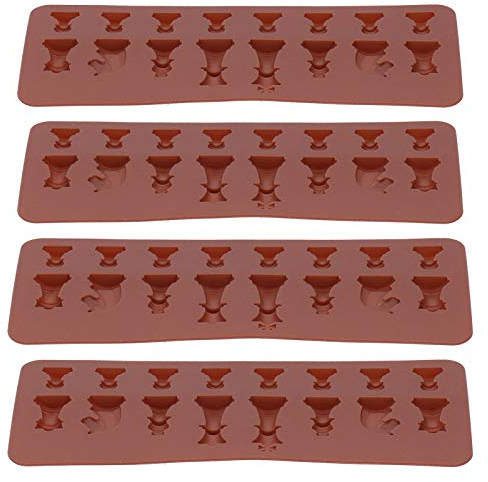 Molde de Ajedrez, Molde de Chocolate, Molde de Pastel, 4 Piezas de para Amigos de la Familia