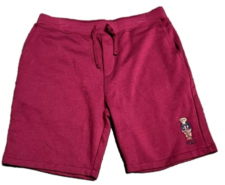 POLO RALPH LAUREN Große und große Herren-Shorts, Baumwolle/Polyester-Mischgewebe, Bären-Fleece (XLT/GL, Weinrot/Bär), Wein/Bär, X-Large Hoch