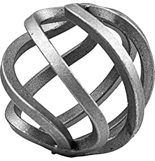 GAL - INDUSTRIAL Zierkorb Zirbel Kugel 70 mm | Schnörkel aus Vierkantstab 6 mm | Schmiedeeisen Zwirbel, Korbzwirbel für Zäune Tore (1 Stück)