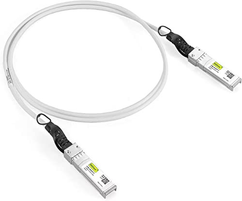 10G SFP+ DAC Cable - Twinax SFP Cable for Cisco SFP-H10GB-CU1M, Ubiquiti UniFi, D-Link, Supermicro, Netgear, Mikrotik, Fortinet, 1-Meter(3.3ft), White