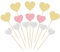 Gyufise 30Pcs Heart Cupcake Toppers Glitter Sweet Love Theme Cupcake Picks Valentine's Day Cake Decorations for Wedding Engagement Bridal Shower Birthday Party Cake Decorations Supplies