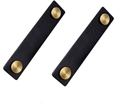 Möbelgriffe Kupfer Starke Zähigkeit Kopfschicht Echtes Rindsleder Griff Tür Schrank Schublade Schlafzimmer Pila Griffe Anti-Kollision Türknäufe 2 Stück mit Schrauben