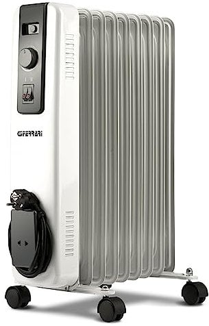 G3 Ferrari G60027 Radiatore ad Olio, 9 elementi riscaldanti, Eco, Bianco