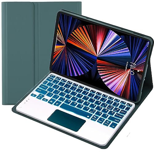 HEUCYL Funda con Teclado Touchpad para Lenovo Tab M10 Plus 10.6 Pulgadas 3ra Generación 2022 (TB-125F/TB-128F) Magnético Desmontable Bluetooth 7 Colores Teclado Español Ñ Retroiluminado,Verde