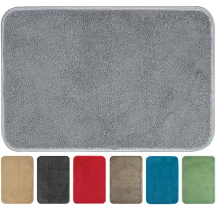 OLIVO.shop TEKNOS Tappeto magico assorbi acqua, Zerbino asciugapassi per interno, Tappeto ingresso casa, varie misure e colori (40x60 cm, GRIGIO)